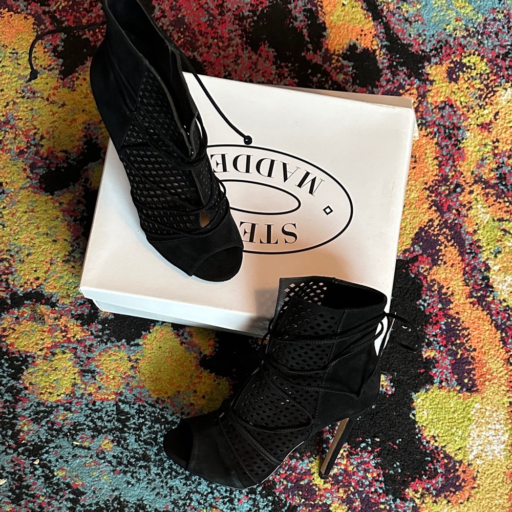 Steve Madden Black Mesh Women's Heels